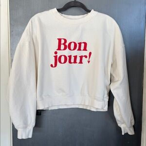 Z Supply Bonjour crop sweatshirt